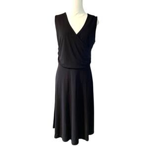 Lands End Black Jersey Sleeveless Dress Size Small 6-8